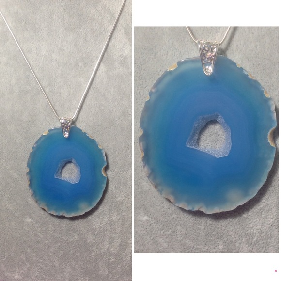 Crystal Agate Necklace - Choice of Chain Length - Picture 3 of 9